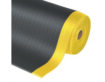Foto - Černo-žlutá protiúnavová průmyslová rohož Airug - 1830 x 91 x 0,94 cm