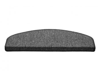 Foto - Šedý kobercový půlkruhový nášlap na schody Paris - 25 x 65 cm