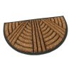 Foto - Kokosová čistící venkovní vstupní půlkruhová rohož Stripes - Lines, FLOMAT - délka 45 cm, šířka 75 cm a výška 2,2 cm