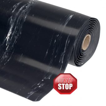 Černá protiúnavová průmyslová laminovaná rohož Marble Soft - 150 x 91 x 1,27 cm